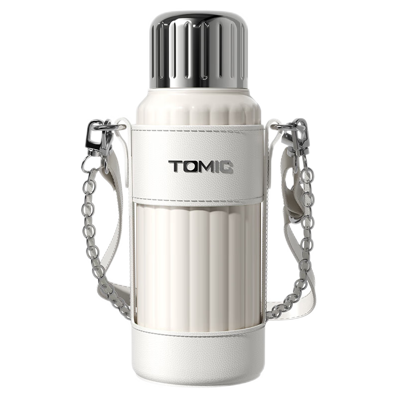 特美刻(TOMIC)高顏值保溫杯女士大容量燜茶杯純鈦內膽辦公室泡茶杯端午節禮物 初露白【純鈦內膽+鈦茶隔】500ml