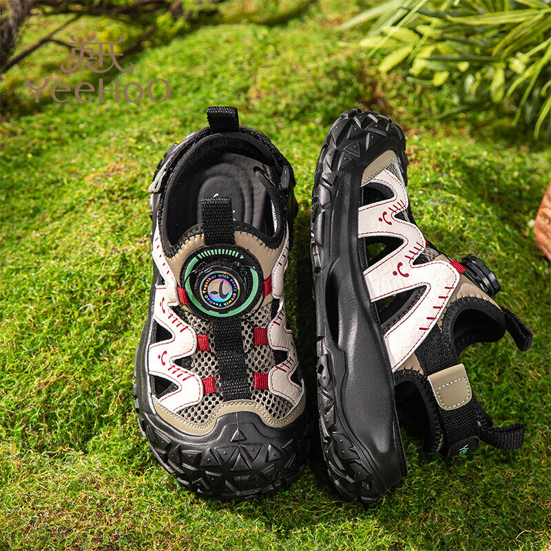 英氏（YEEHOO）儿童凉鞋2026新款夏季包头防滑溯溪鞋框子鞋中大童学生涉水鞋 白色 31