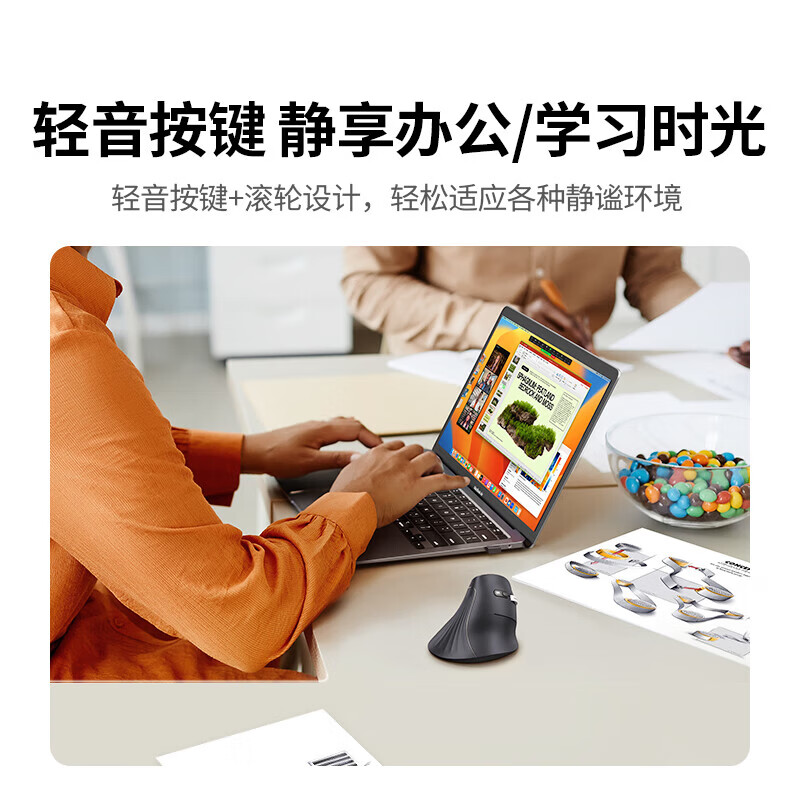 绿联人体工学鼠标 垂直鼠标 轻音无线蓝牙鼠标单模/双模 立式竖握立体鼠标 护手鼠标 笔记本电脑适用 电池款【蓝牙+2.4G.】白色丨金属滚轮丨送鼠标垫 【人体工学 | 垂直护腕】