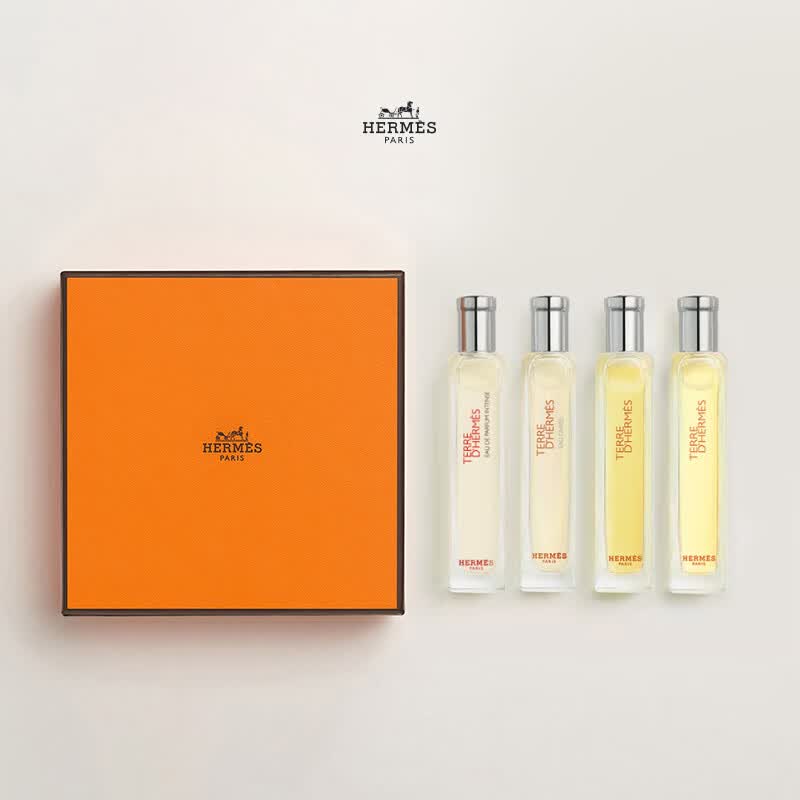爱马仕（HERMES）大地男士香水礼盒15ml*4淡香+馥郁+浓香+泠洌生日七夕礼物送男友