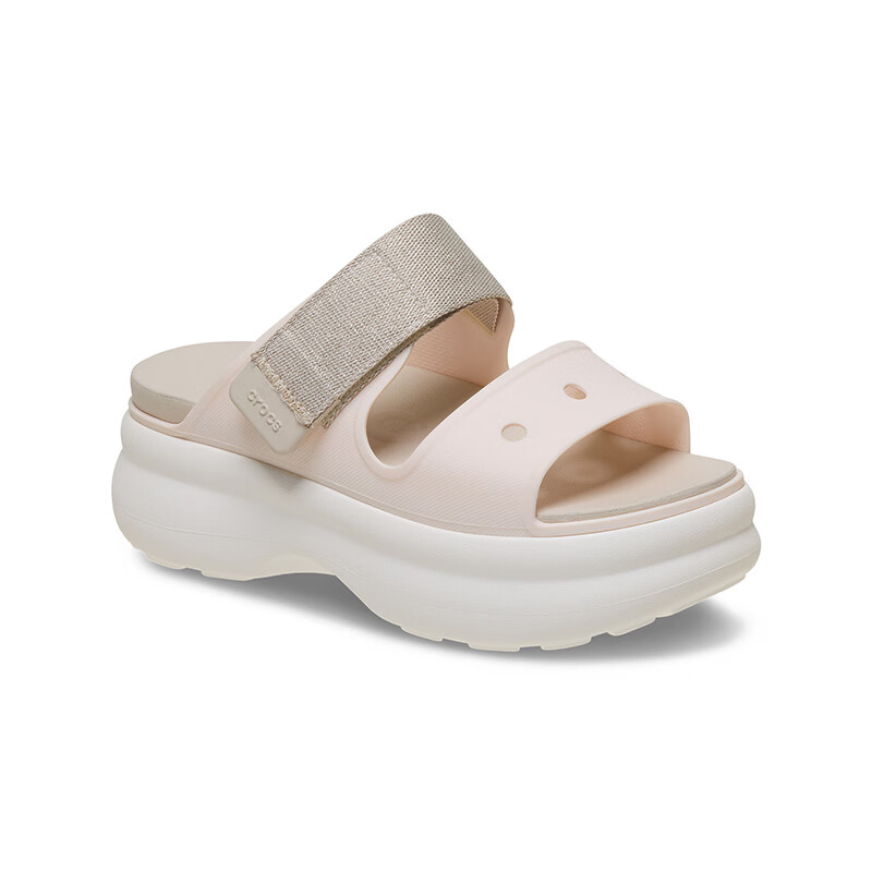 卡骆驰(CROCS)细闪嗖酷双跟带凉鞋时尚厚底凉鞋沙滩鞋女鞋|213289 桃子冰/冰冻米/粉笔色-86U 36 /37(230mm) 卡骆驰(CROCS)细闪嗖酷双跟带凉鞋时尚厚底凉鞋沙滩鞋女鞋|213289 桃子冰/冰冻米/粉笔色-86U 36 /37(230mm)