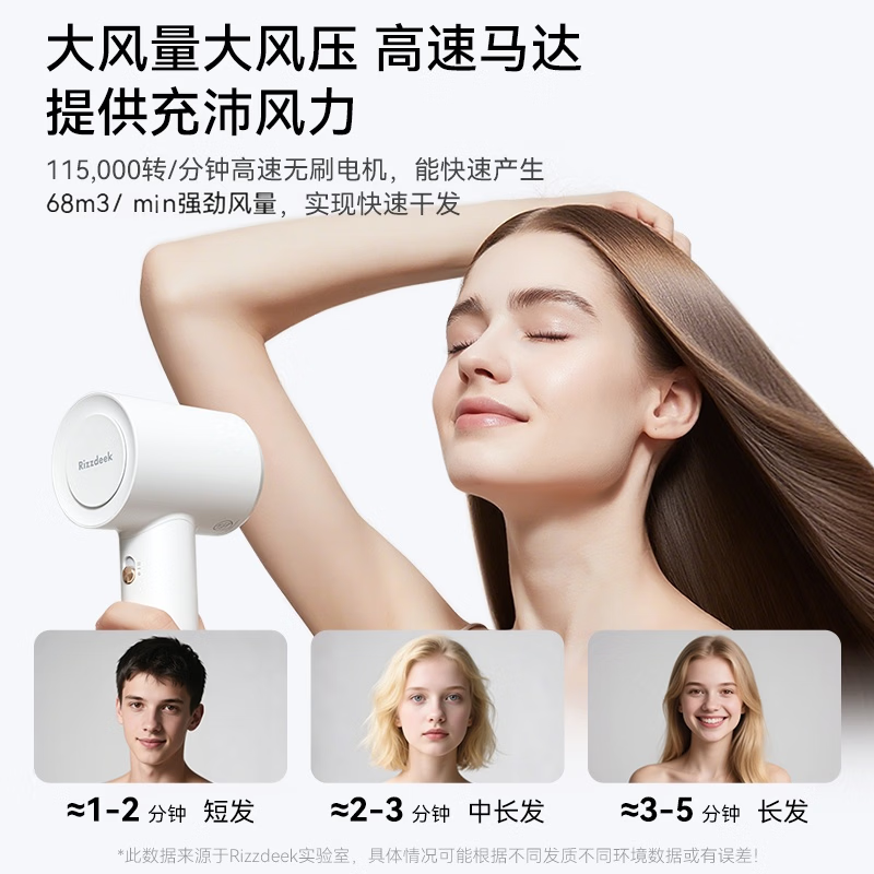 RIZZDEEK【魅丽无限】JV01至臻款(礼盒套装)6亿负离子高速吹风机电风筒家用静音生日礼物伴手礼盒高端新款 JV01至臻款+白色吹风机+磁吸风嘴+礼盒礼袋
