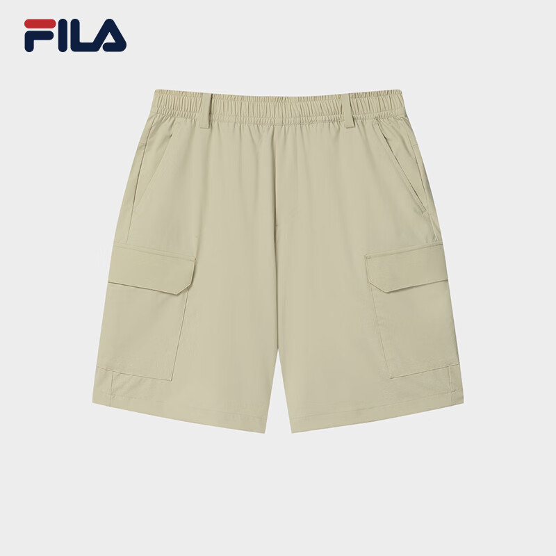 FILA 斐乐官方男士梭织五分裤2026夏新款休闲舒适裤子工装裤短裤 秋落棕-LK L 175/84A/L