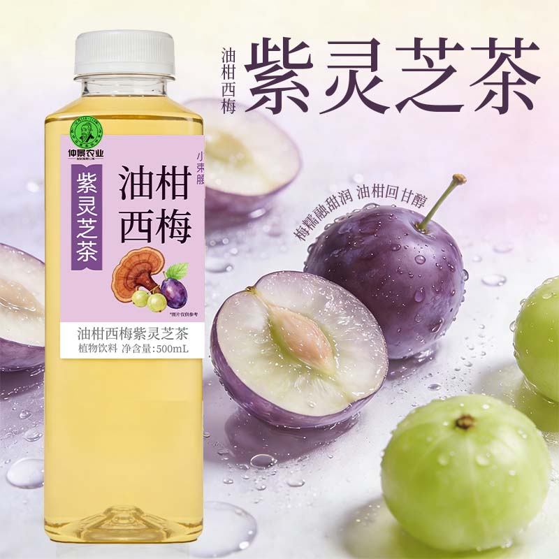 仲景小束腰油柑西梅果汁紫灵芝茶饮料500ml便携装 油柑西梅 5瓶