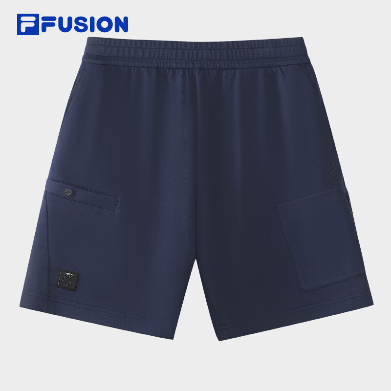 FILA FUSION斐乐潮牌针织五分裤男2026夏季新款宽松裤子休闲短裤 墨藏青-NV L 175/84A/L