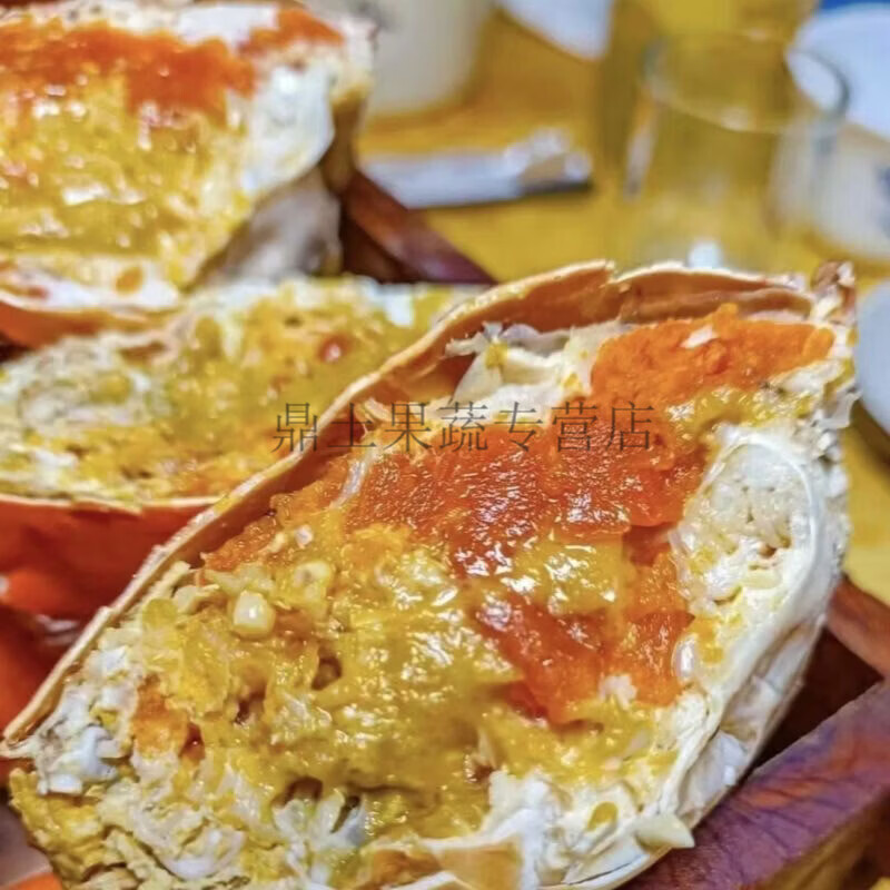 【新年礼盒装】三门青蟹鲜活水产品海鲜膏蟹公蟹红鲟清蒸特大膏蟹 膏蟹2只礼盒装 单只6-7两