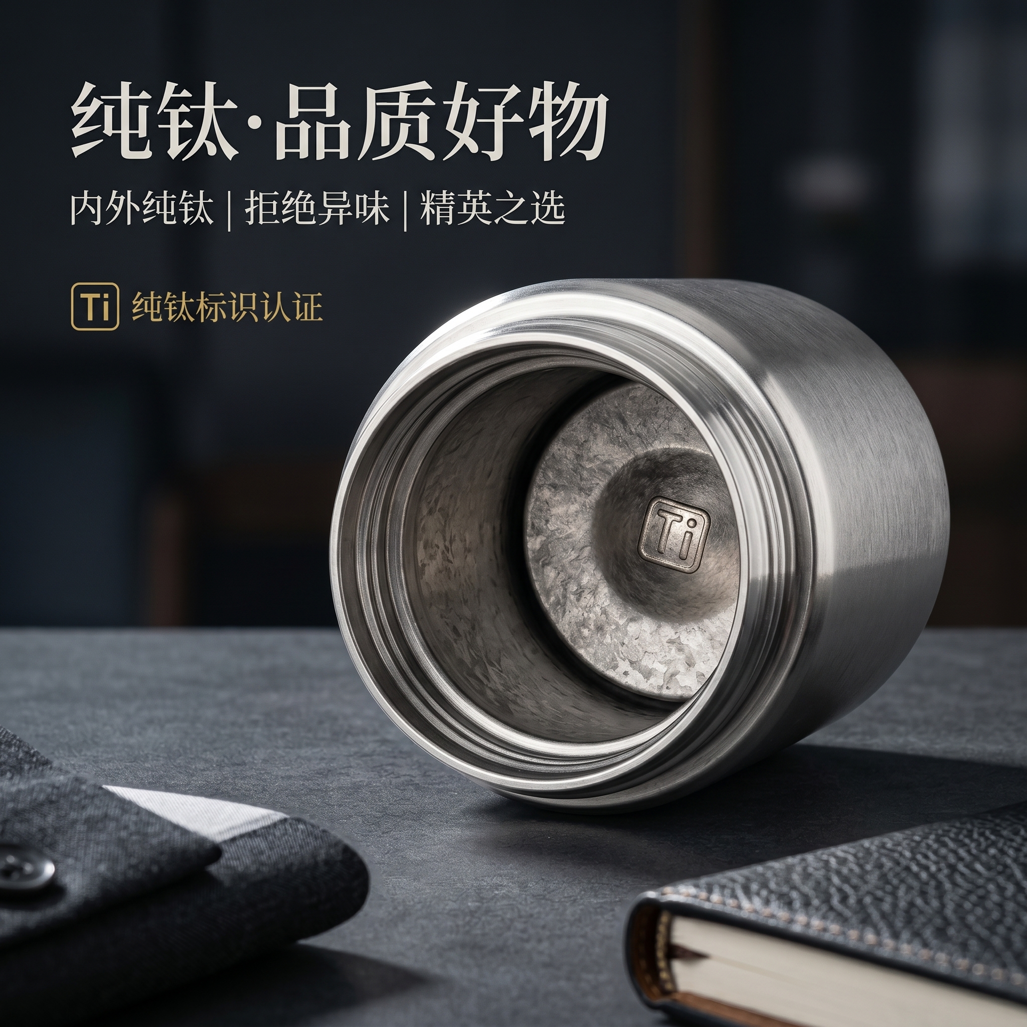 TIPURE纯钛保温杯水杯泡茶杯焖烧杯茶水分离磁吸杯盖便携男女实用礼物 渐变粉 350ml