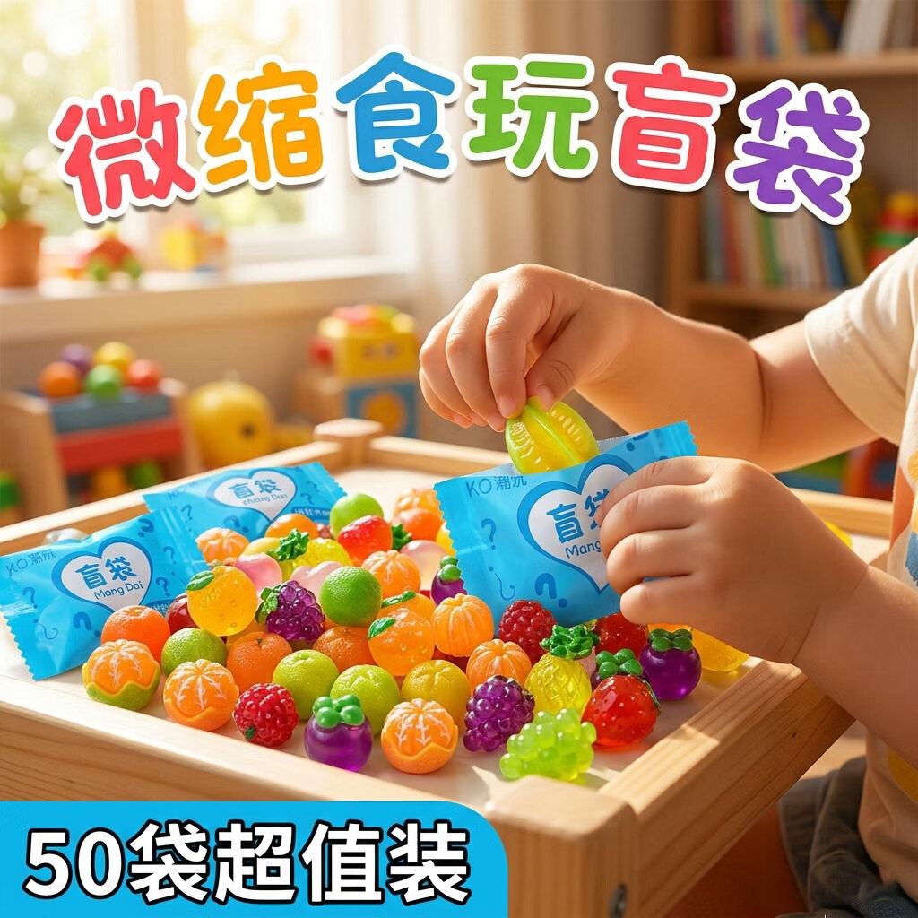 兰酷帕微缩食玩盲袋迷你小玩具儿童仿真水果盲盒学生奖品幼儿园生日礼物