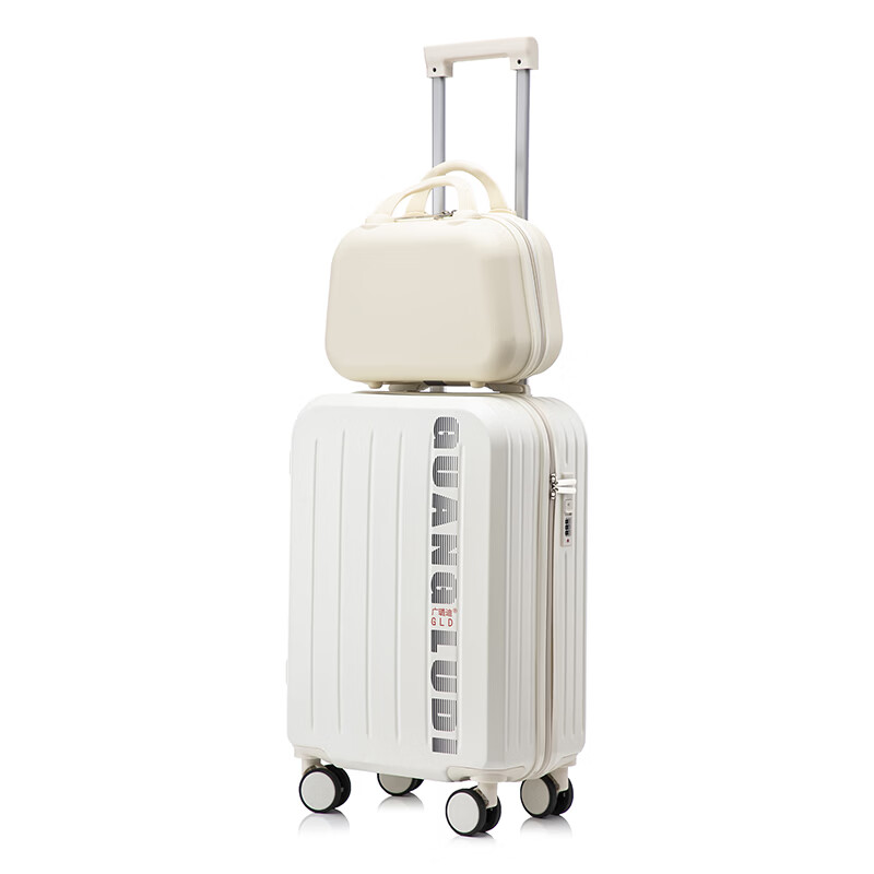 广璐迪（GUANG LU DI）拉杆行李箱小型可上飞机春秋航空免托运登机儿童旅行箱密码皮箱子 20英寸子母包2506可充电+杯架
