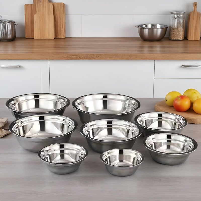 冬宴奥氏体不锈钢盆多用盆食堂汤碗家用碗饭盆碗汤盆饭盆沙拉盆调料缸 16+18+20三件套