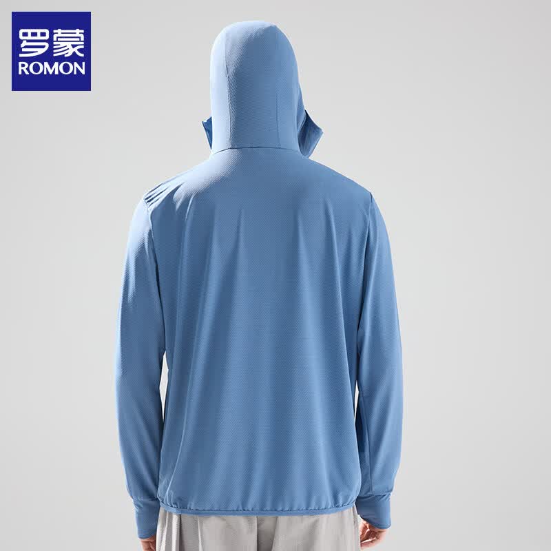 罗蒙（ROMON）情侣防晒衣男女夏季轻薄透气外套防紫外线户外运动皮肤衣 铁石蓝-男款 XL