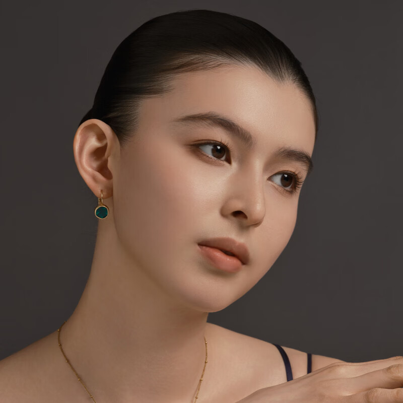 翡拉拉(fellala)「绿光」法式复古气质耳环时尚耳钉女轻奢高级耳饰送生日节日礼物 绿色