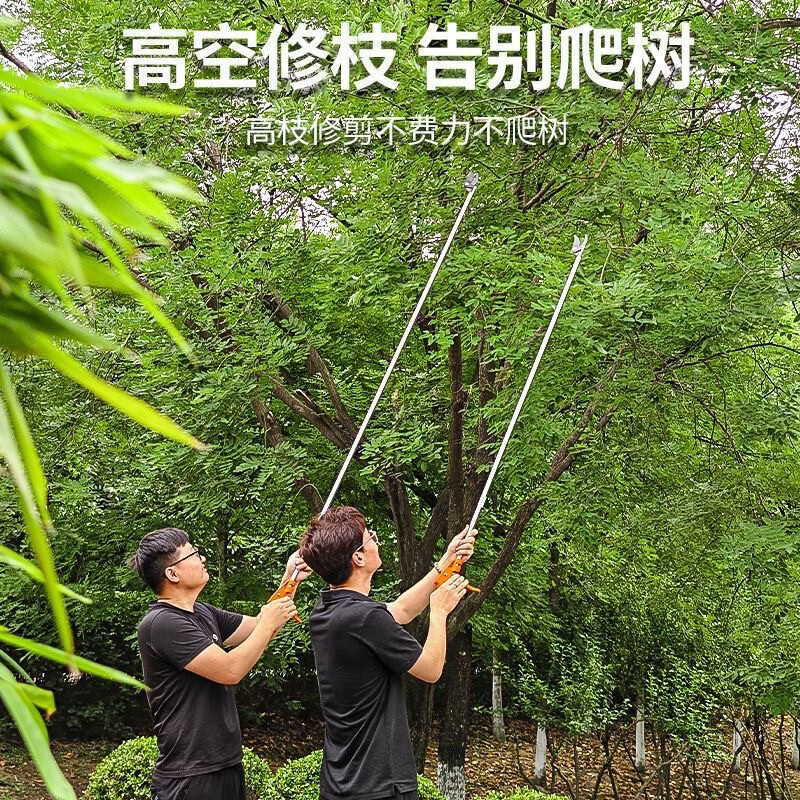 德力西（DELIXI）高枝剪高空修枝剪加长可伸缩不锈钢高枝果树果枝剪专用剪刀家用 2.3-4米【升级伸缩款】锯剪摘三用+折叠锯(送园艺2件套