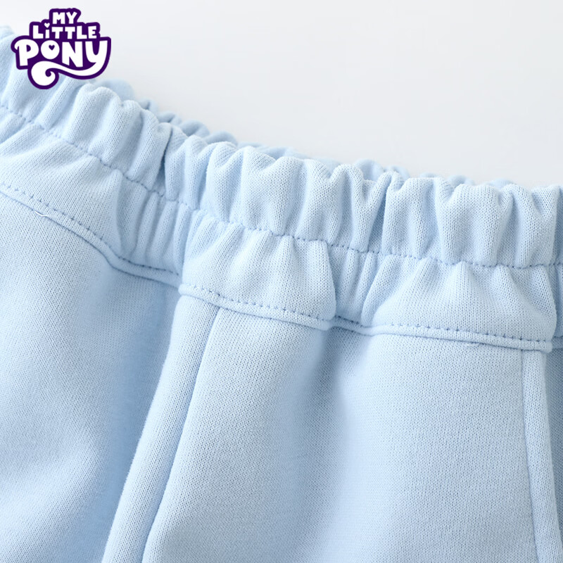 小马宝莉（MY LITTLE PONY）女童外套套装2026春秋新款女孩卫衣阔腿裤中大童洋气两件套 淡蓝色拉链衫套装 【短款上衣】 150 建议135-145cm