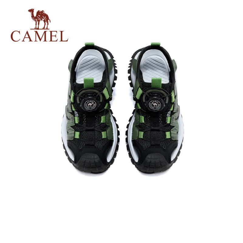 骆驼(CAMEL)夏季新款儿童溯溪包头凉鞋户外青少年透气防滑沙滩鞋男童女童大童 黑绿D66BX64086 34