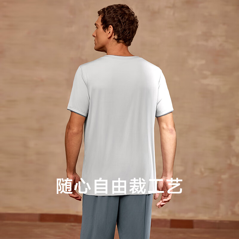 MW1男士春夏季棉莫家居服透气轻柔莫代尔睡衣 031 灰色短裤 L 175/100B 175/100B