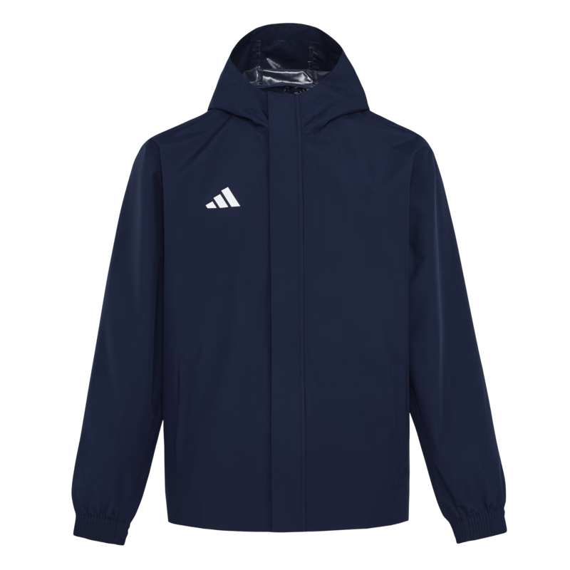 adidas简约足球训练运动拉链连帽夹克外套男装春秋阿迪达斯官方   深靛蓝   L