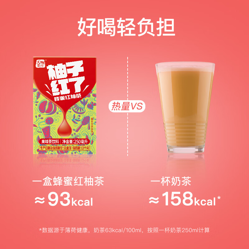 天喔蜂蜜柚子茶/红柚/乌龙茶/白茶组合装250ml*24饮料经典水饮 蜂蜜柚子茶6盒+红柚6盒*250ml