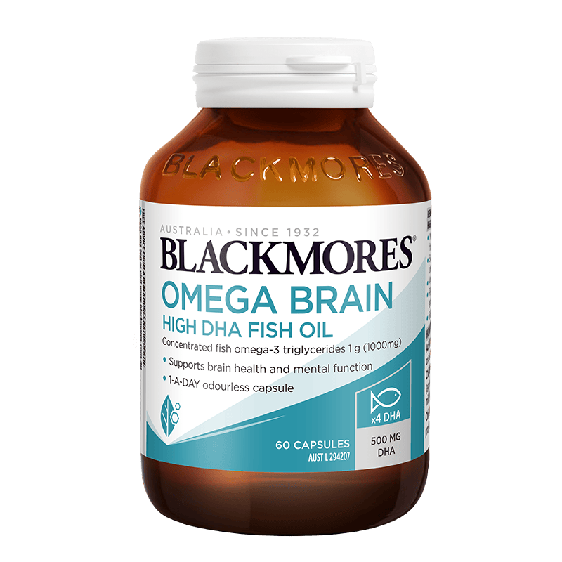 澳佳宝（Blackmores）四倍dha深海鱼油omega-3软胶囊青少年补脑澳洲进口60粒