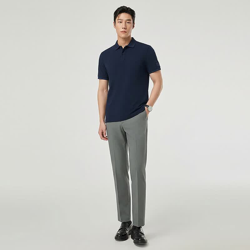 雅戈尔(YOUNGOR)夏季t恤男士青年短袖POLO衫呼吸棉面料吸湿排汗商务休闲穿着舒适 藏青 L (推荐135-150斤)