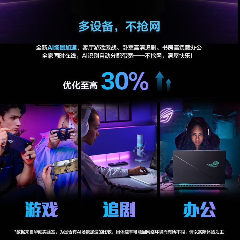 ROG魔盒Air WiFi7电竞Ai路由器家用无线千兆路由全2.5G口全屋wifi信号增强放大器 Aimesh随心组网