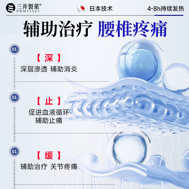 三井制药远红外理疗腰椎间盘突出膏药贴腰肌劳损腰疼痛 【强效渗透 舒缓不适】5盒装