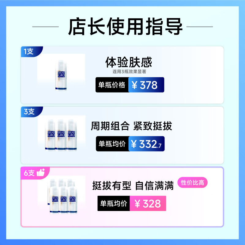 宝伊丰(BREASTGRO)荷兰原装进口官方产品干瘪胸部下垂提拉紧致膏护理提升啫喱霜 6瓶:挺拔有型 自信满满 性价比高