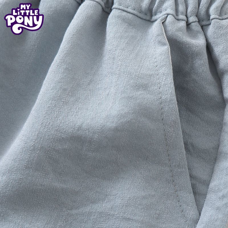 小马宝莉（MY LITTLE PONY）女童套装2026夏季新款天丝牛仔儿童中大童无袖阔腿裤两件套洋气 牛仔兰 140