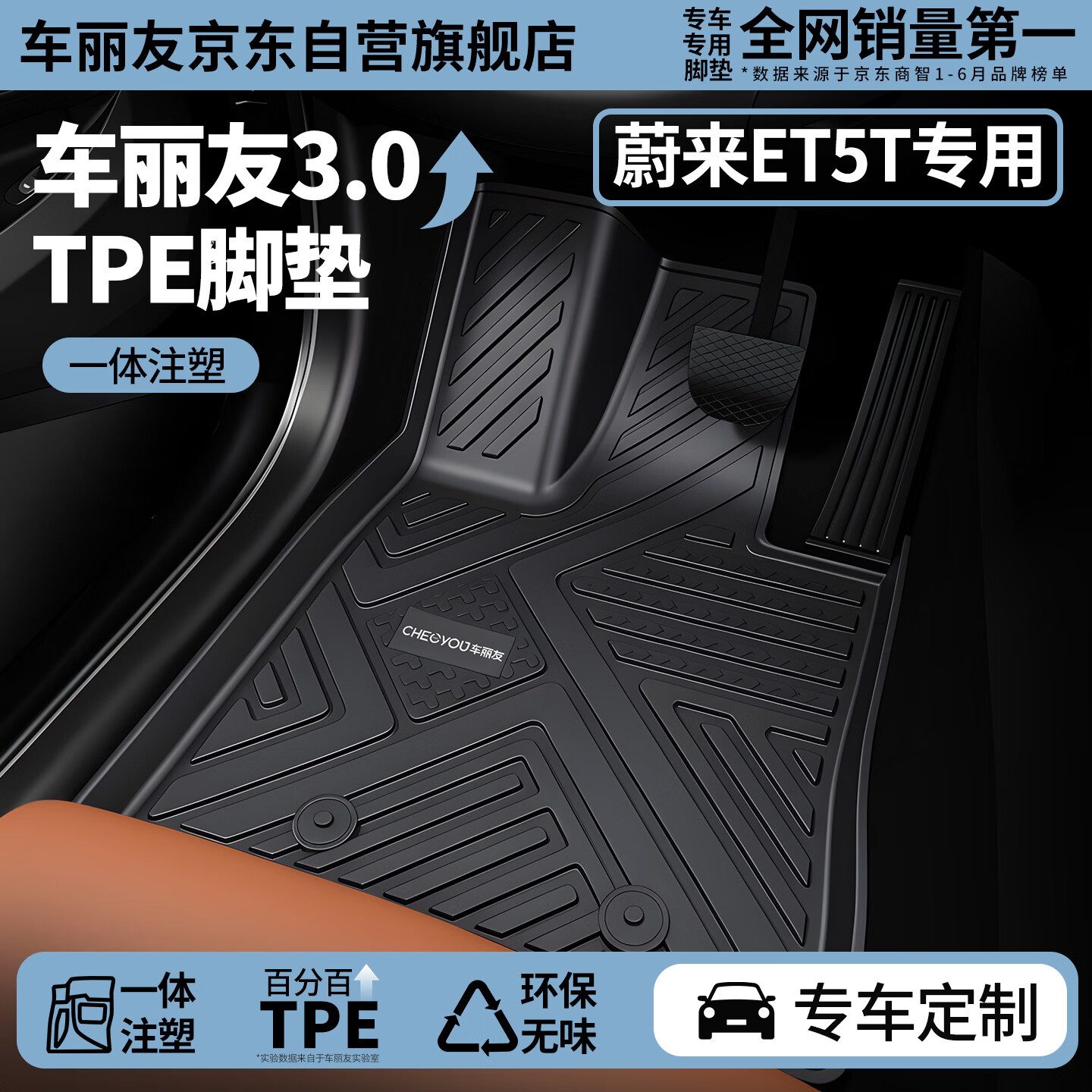 车丽友 注塑TPE汽车脚垫适用于23-26款蔚来et5t后备箱垫配件装饰