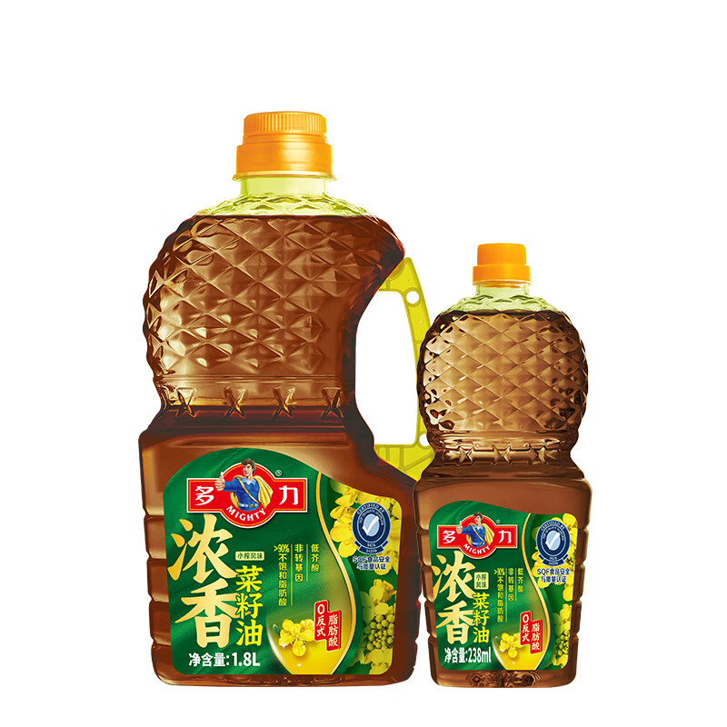 多力食用油浓香菜籽油低芥酸非转基因 【浓香菜籽油 1.8L+菜籽油238ml】