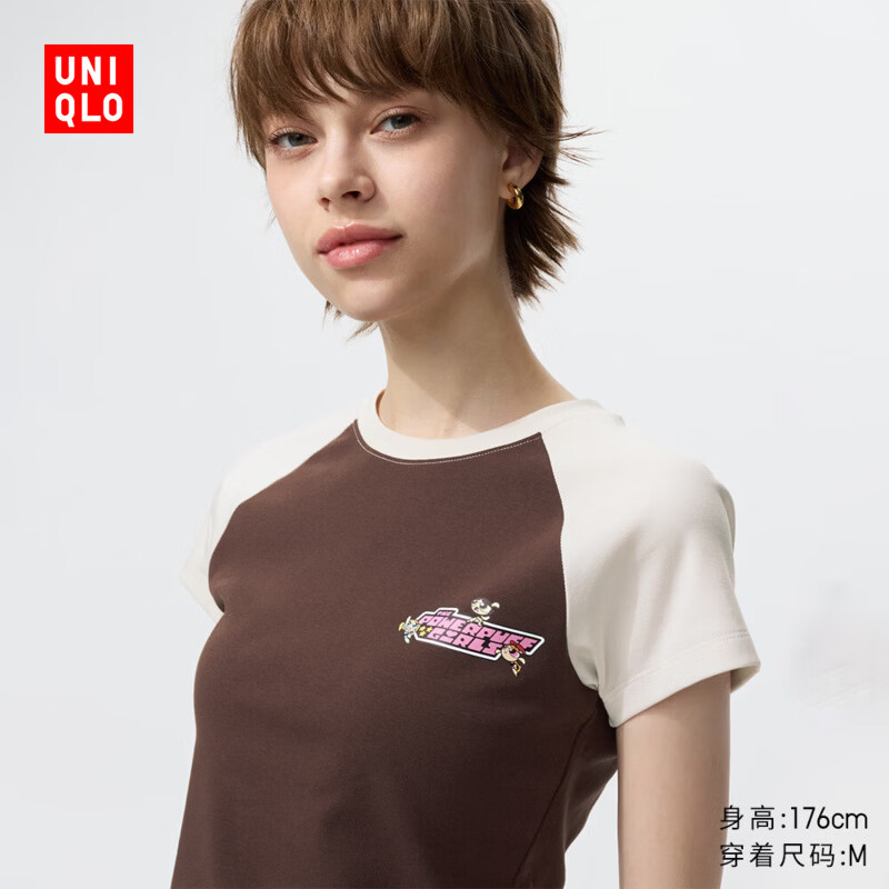 优衣库女装UT Character印花T恤/短袖T恤26春夏新款484494 36 褐色 L