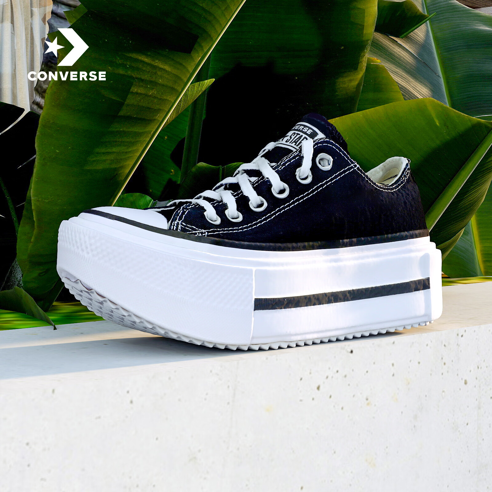 匡威（Converse）2025夏中性DoubleStack休闲运动胶鞋双层厚底鞋 A15490C 36.5