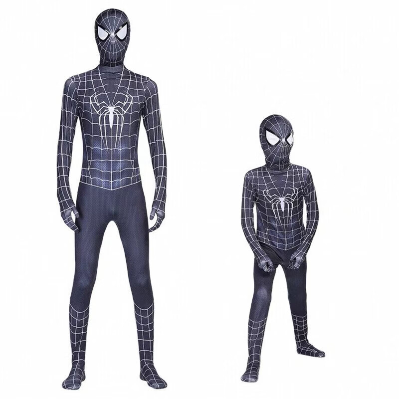 她及其他蜘蛛侠衣服儿童 迈尔斯纳米战衣奥特曼套装万圣节服装男蜘蛛侠COS 迈尔斯蜘蛛侠【镜片头套】 130 cm