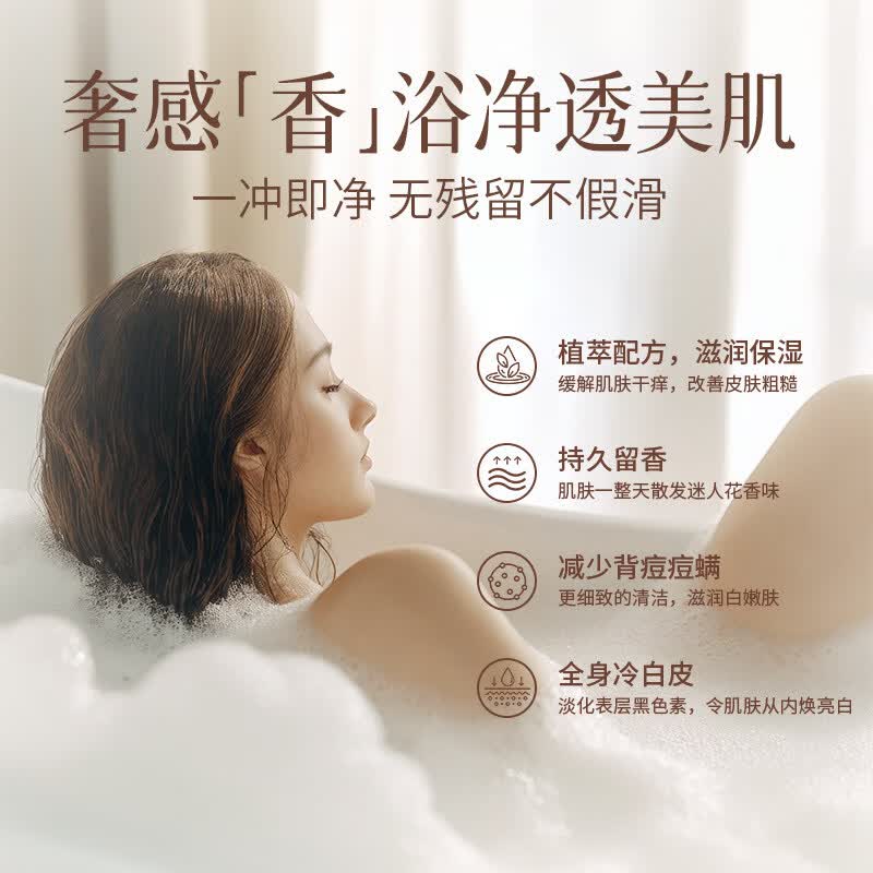 奢此水悠季沐浴露山茶花草本植萃持久留香补水滋润除螨深层清洁保湿 5瓶【巩固囤货装】 【官方直售】