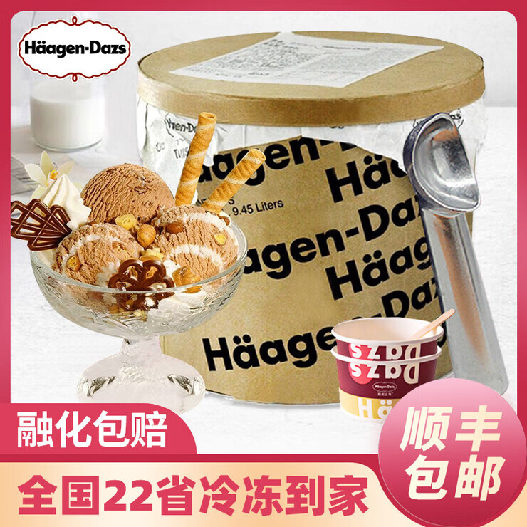 哈根达斯冰淇淋大桶商用冰激凌自助餐进口抹茶雪糕香草味冷饮家用 原味牛乳(7.4kg