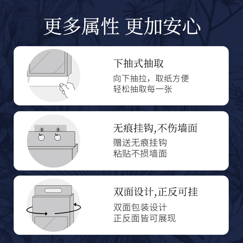 植护糖糖妈咪 气垫挂抽纸面巾优雅蓝调155*175/4层 320抽 2提/袋 4层 320抽*2提
