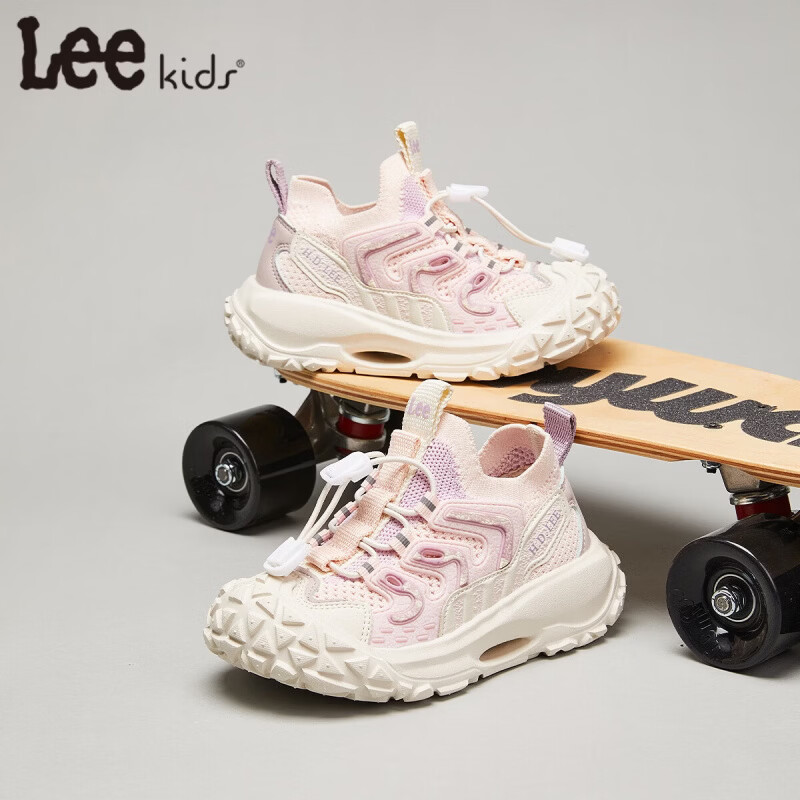 Lee童鞋春夏季新款儿童运动鞋椰子鞋男童休闲跑步鞋女大童 粉紫 28 【建议脚长170-175mm】