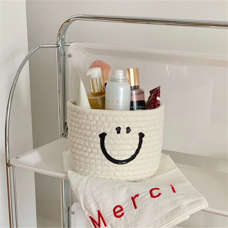 简友探桌面收纳篮14*11cm 可爱笑脸款仅需4.9元