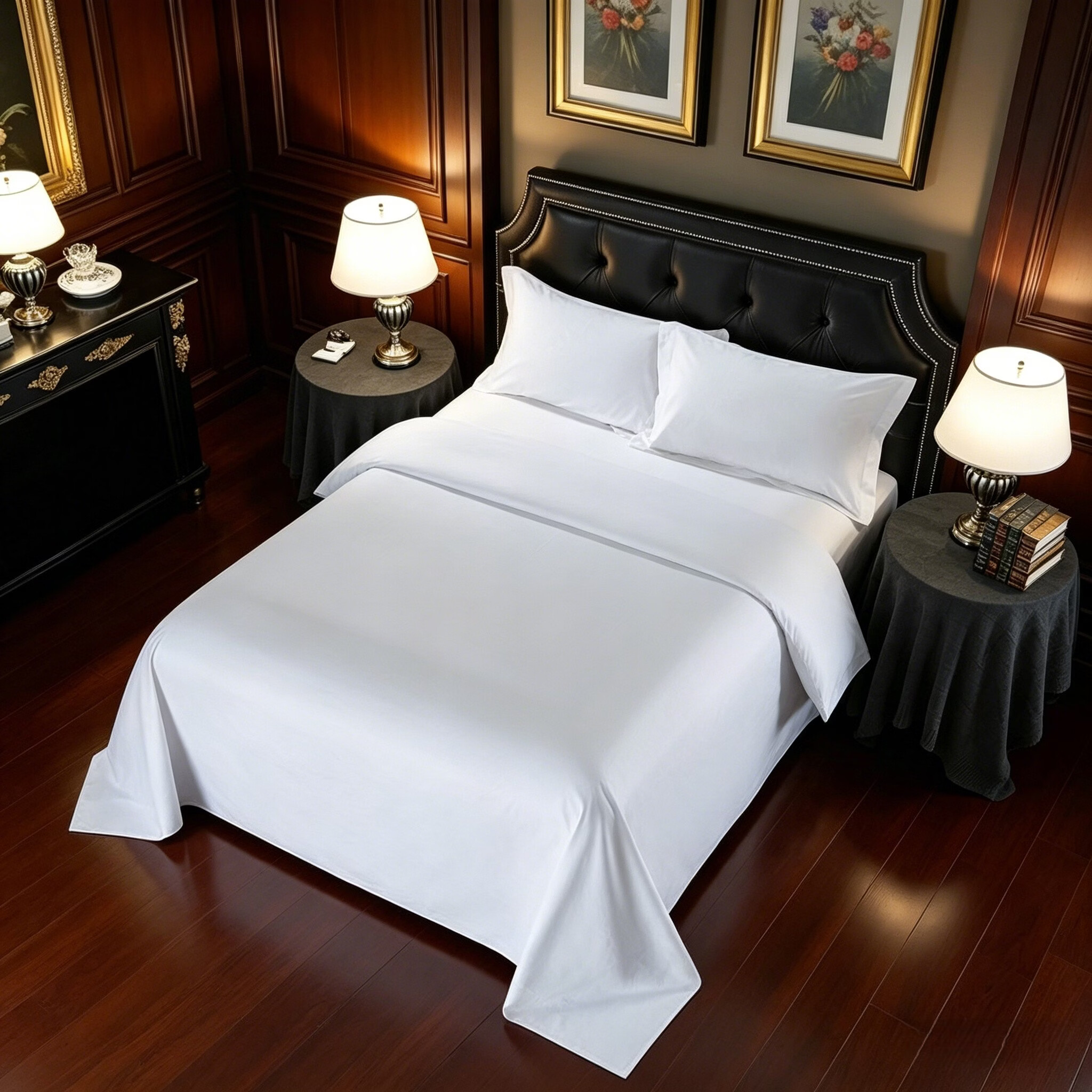 DAWNWEAVE埃及棉贡缎白色床单星级酒店宾馆60*60S床单单件纯棉加厚定制LOGO 全棉贡缎白色床单 60支 （星级酒店） 1.5米床床单 240cm*280cm