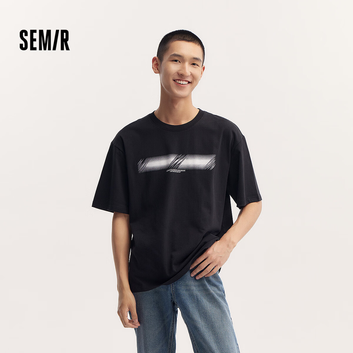 森马（Semir）【短T福袋】短袖恤男夏季宽松圆领印花休闲潮流上衣女短袖打底衫 G款-黑色90001 M