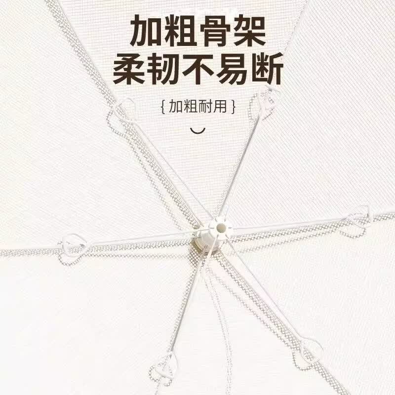 JCZS德国菜罩2026新款菜盖罩家用可折叠防苍蝇餐桌剩饭食物罩神器 升级款轻奢白-圆形80cm一体成型 | 紧密贴合 