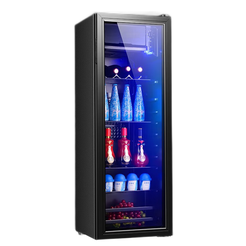 ���´���ɼ���С�ͺ����������칫�ұ���͸�������ƹ�˫�㲣����ˮ������չʾ���Ҷ��ع� ��BC-198�Ӻ�˫�㲣��+΢�䶳+LED�ơ�