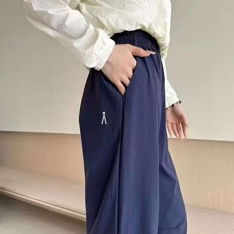 【全部降价处理】26年春夏季新款女士宽松哈伦八分裤速干休闲裤 藏青色【2026新款】 M (建议100-120斤)