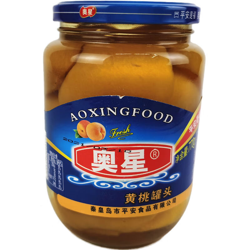 食芳溢奥星水果罐头770克糖水黄桃白桃草莓山楂等罐装秦皇岛特产 黄桃