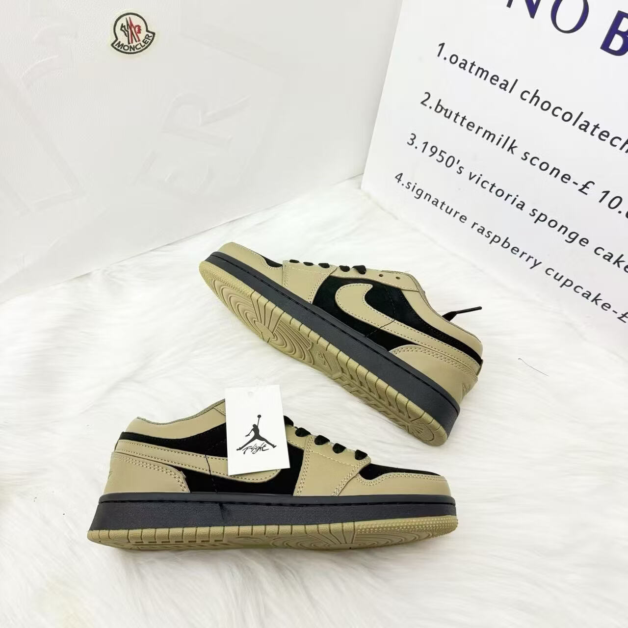 AJNIKER爆款棕黑复古AJ1低帮休闲男女板鞋定制耐磨篮球鞋运动潮流百搭鞋 aj棕黑色实物图所见即所得 44 鞋底摩擦吱吱响