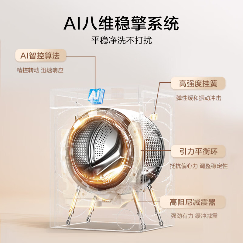 海尔（Haier）【26年爆款小红花4.0】58E/52D滚筒洗衣机超薄全自动家用大容量洗烘一体带烘干一级能效国家补贴 12公斤52D【1.21洗净比8维减震】 滚筒单洗