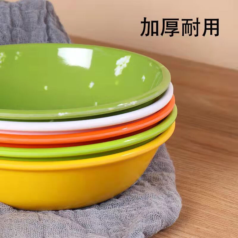 甜雅静 密胺反口碗瓷胡辣汤碗商用早餐店粥碗饭店餐厅馄饨米饭稀饭专用 5009蓝青花反口【10个装】