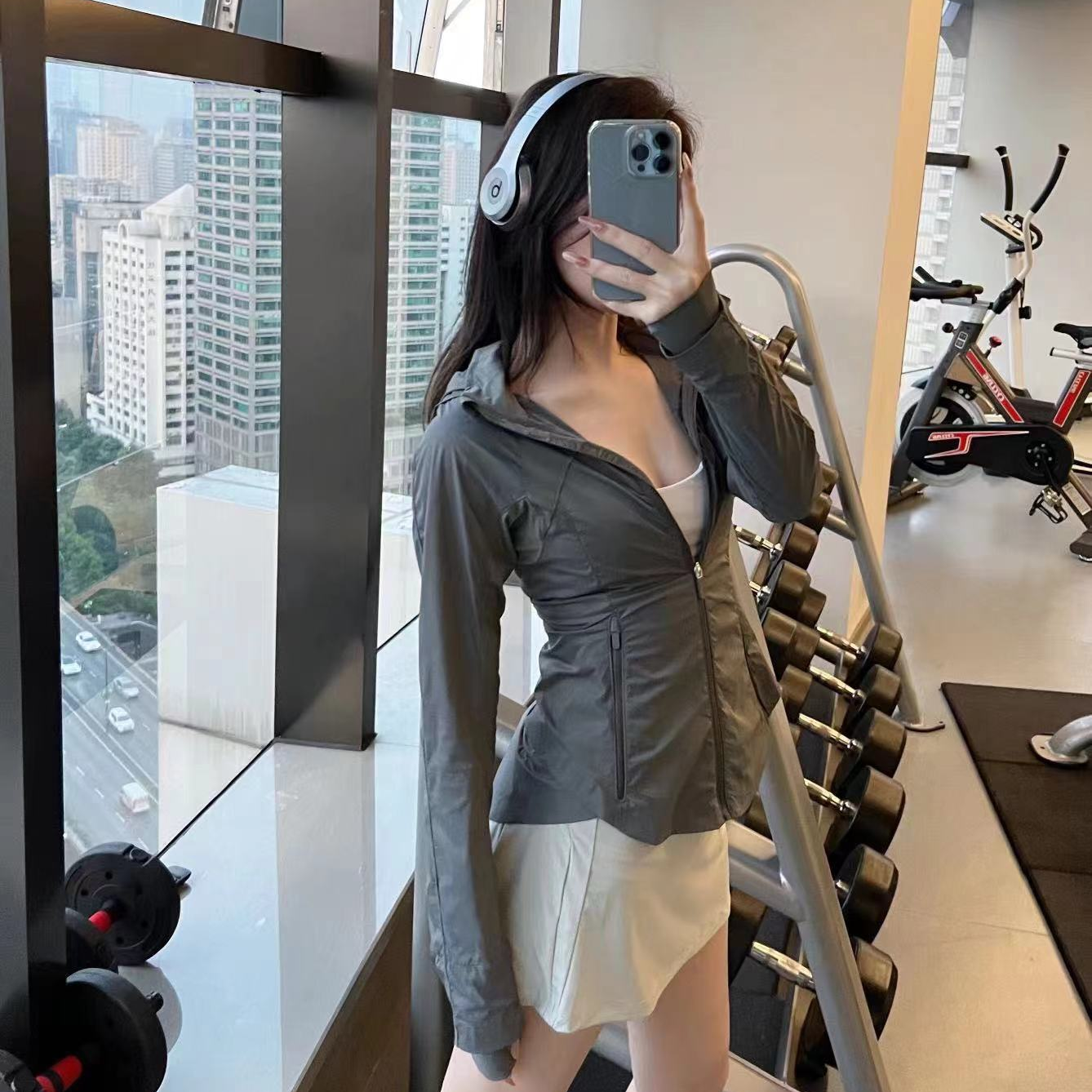 LULU露露goal smasher防晒衣皮肤衣外套修身显瘦瑜伽夹克速干轻薄透气 白色防晒衣 (带标) XL /8码(115-130斤)