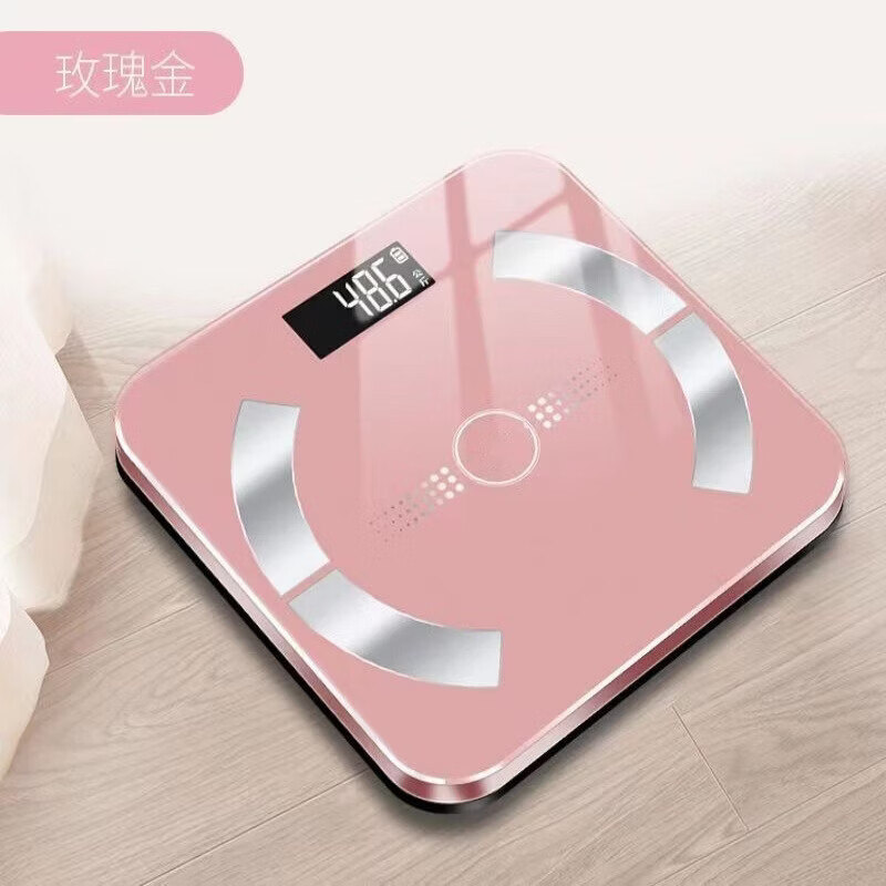 简嗖充电英文体脂秤体重秤家用电子秤人体秤智能体脂称电子称重秤 升级USB充电款