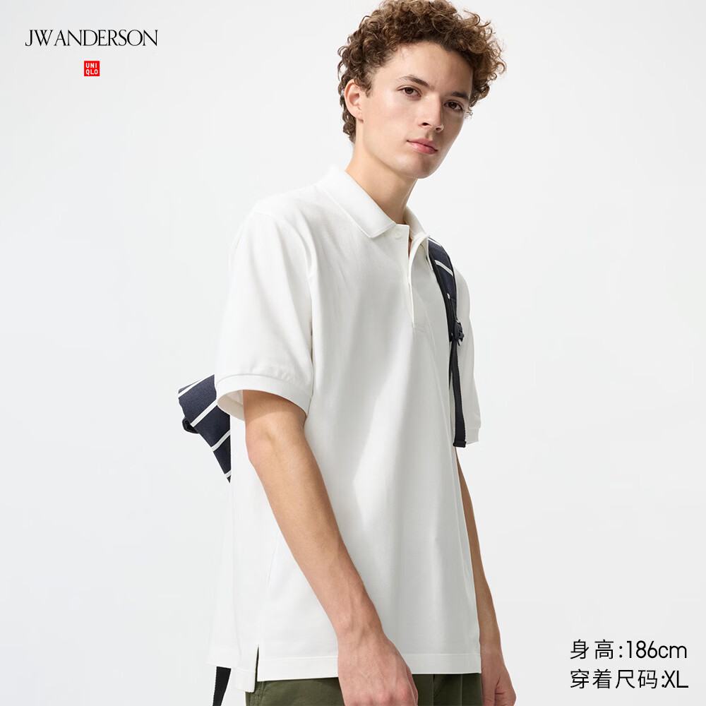 优衣库合作款/男装女装快干POLO衫/短袖T恤482304 00 白色 L